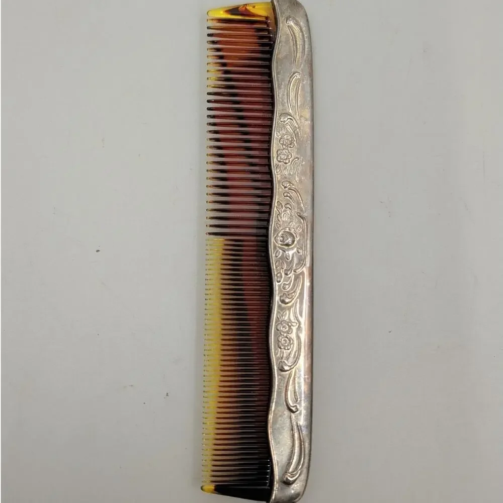 Vintage Mirror Brush Comb Vanity Set Silver Plated Art Nouveau Repousse